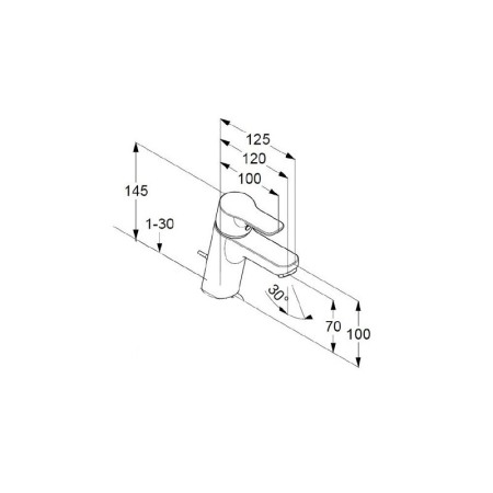 Baterie lavoar Kludi, Pure &amp; Easy, ventil metalic, H = 7 cm, crom [3]