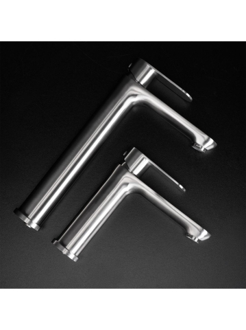 Baterie lavoar Rea Logan Nickel Periat montaj pe blat 185 mm pipa 115 mm PVD [7]