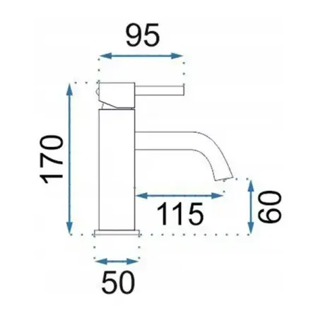 Baterie lavoar Rea Lungo monocomanda alb [1]
