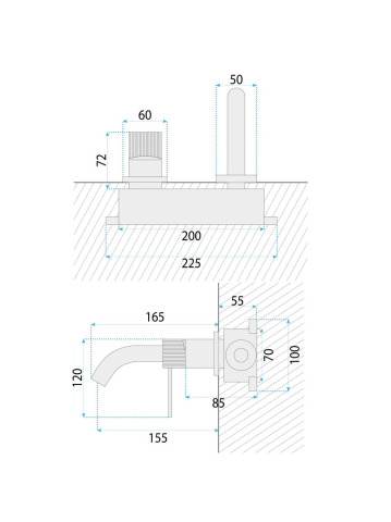 Baterie lavoar Rea Lungo Stripe crom periat [7]