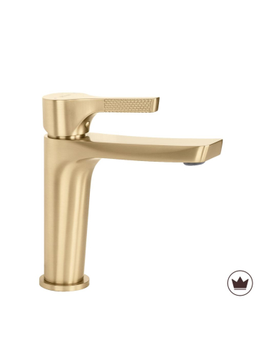 Baterii baie - Baterie lavoar Rea Maxim auriu periat 173mm montaj blat PVD alamă