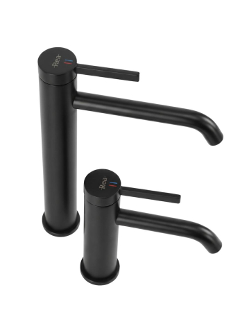 Baterie lavoar Rea Rivo negru alamă electroplating 165 mm montare blat [7]