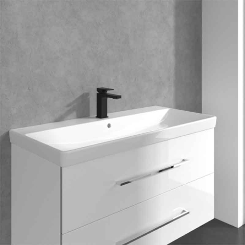 Baterie lavoar Villeroy & Boch, Architectura Square, fără ventil, negru mat [5]