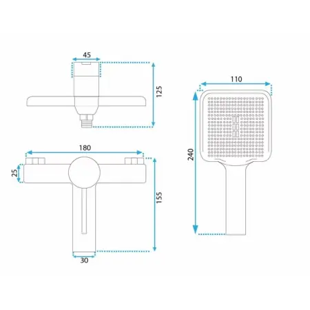 Baterie monocomanda pentru cada auriu Rea Melia [4]