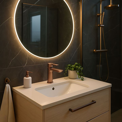 Baterie pentru baie REA ARGUS cupru periat  [2]