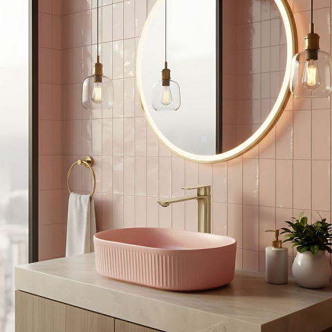 Baterie pentru baie Rea Drop auriu periat [5]