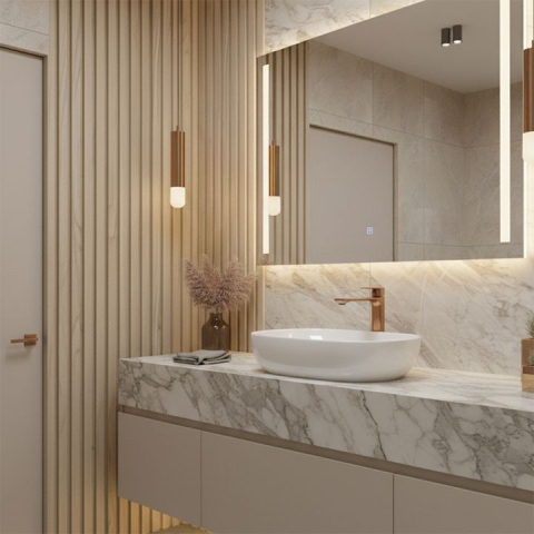 Baterie pentru baie Rea Drop cupru periat  [1]