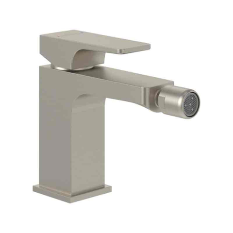Baterii bideu si dus igienic - Baterie pentru bideu Villeroy&Boch, Architectura Square, cu ventil cu tijă, brushed nickel