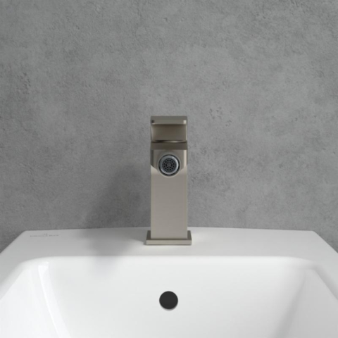 Baterie pentru bideu Villeroy&Boch, Architectura Square, cu ventil cu tijă, brushed nickel [3]
