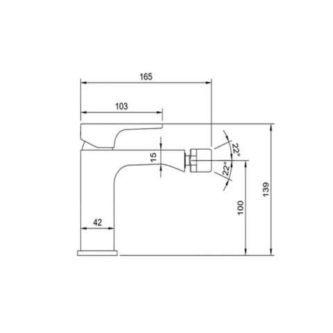 Baterie pentru bideu Villeroy&Boch, Architectura Square, cu ventil cu tijă, brushed nickel [8]