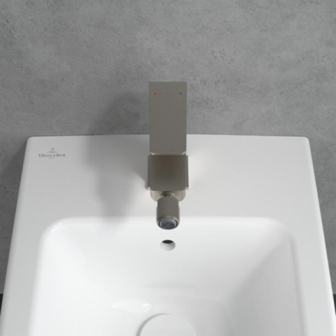 Baterie pentru bideu Villeroy&Boch, Architectura Square, cu ventil cu tijă, brushed nickel [4]