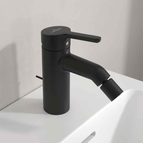 Baterie pentru bideu Villeroy&Boch, Skyla, cu ventil cu tijă, negru mat [1]