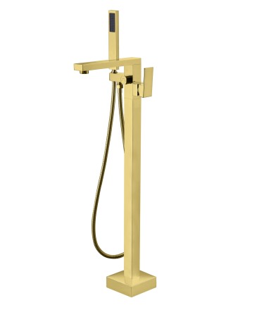 Baterii cada - Baterie pentru cada freestanding cu montaj pe pardoseala, alama, auriu