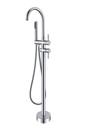 Baterii cada - Baterie pentru cada freestanding cu montaj pe pardoseala, alama, crom