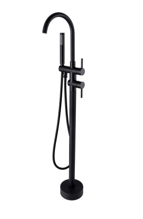 Baterii cada - Baterie pentru cada freestanding cu montaj pe pardoseala, alama, negru