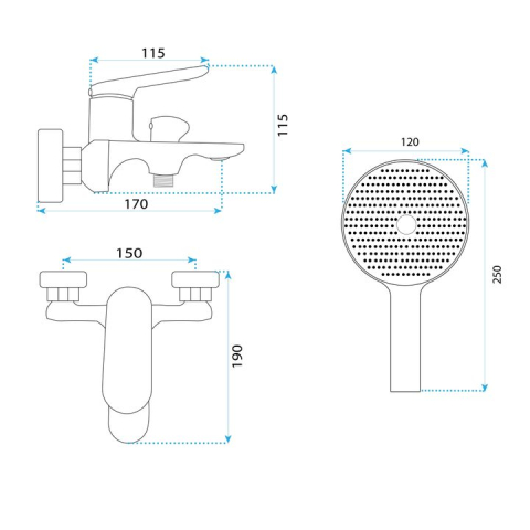 Baterie pentru cadă REA Marco Gun gri [4]