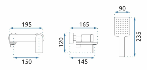 Baterie pentru cadă REA STORM cupru periat [7]