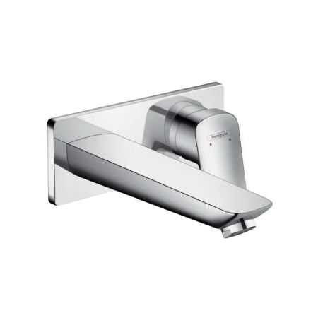 Baterii baie - Baterie pentru lavoar Hansgrohe, Logis, cu montaj pe perete, parte vizibila, crom