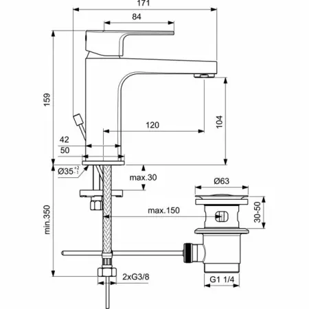Baterie pentru lavoar Ideal Standard Cerafine D 105 [1]