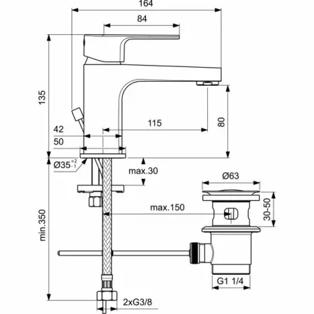 Baterie pentru lavoar Ideal Standard Cerafine D 80 [1]