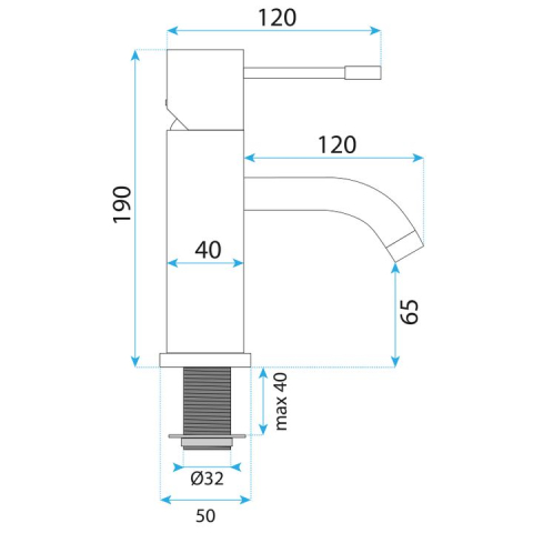 Baterie pentru lavoar Rea Lungo Diamond crom [6]