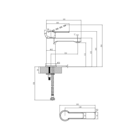 Baterie pentru lavoar Villeroy&Boch, Architectura, monocomanda, crom [5]