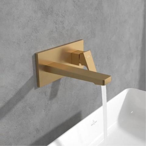 Baterie pentru lavoar Villeroy&Boch, Architectura Square, montaj încastrat, brushed gold [4]