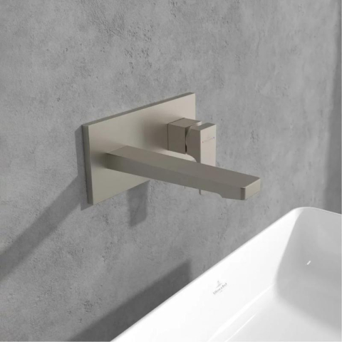 Baterie pentru lavoar Villeroy&Boch, Architectura Square, montaj încastrat, brushed nickel [1]