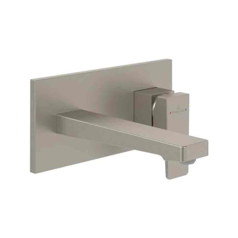 Baterii lavoar - Baterie pentru lavoar Villeroy&Boch, Architectura Square, montaj încastrat, brushed nickel