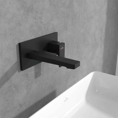 Baterie pentru lavoar Villeroy&Boch, Architectura Square, montaj încastrat, negru mat [1]