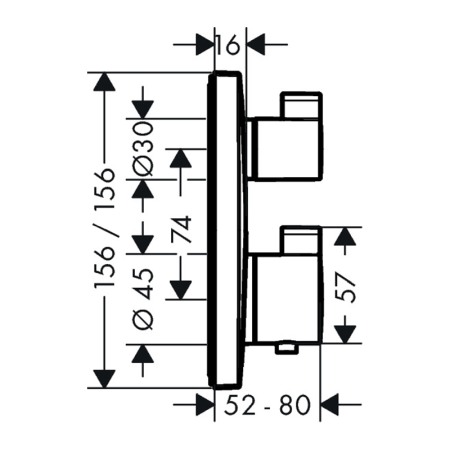 Baterie termostatată cada - duș, Hansgrohe, Ecostat Square, alb mat [1]