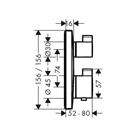 Baterie termostatata cada-dus Hansgrohe, Ecostat Square, cu montaj incastrat, crom [1]