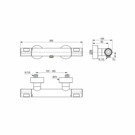 Baterie termostatica pentru dus Ideal Standard Ceratherm T100 [1]