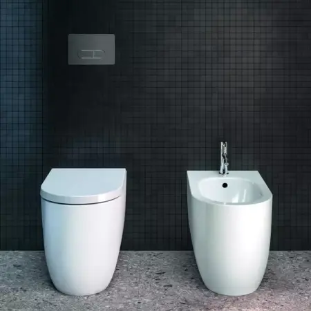 Bideu pe pardoseala Atelier Blend Curve alb lucios [3]
