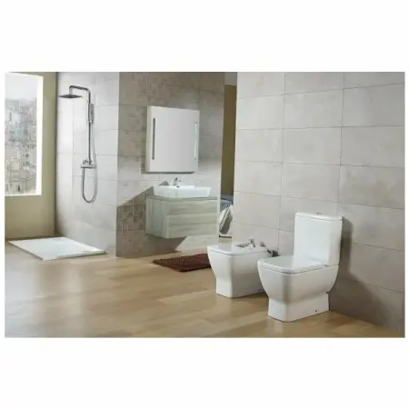 Obiecte Sanitare - Bideu pe pardoseala BTW Gala Emma Square alb lucios