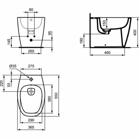 Bideu pe pardoseala BTW Ideal Standard Dea [1]