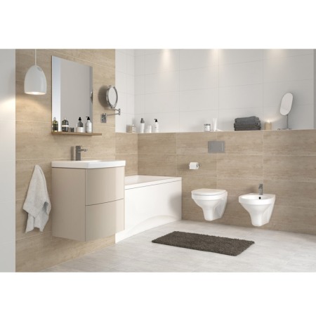 Bideu suspendat Cersanit, Terra, 37 cm, alb [3]
