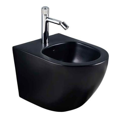 Bideuri - Bideu suspendat Fluminia, Ricci, cu fixare ascunsă, 36 x 49 cm, negru mat