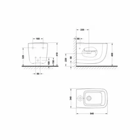 Bideu suspendat Gala Eos alb lucios [2]