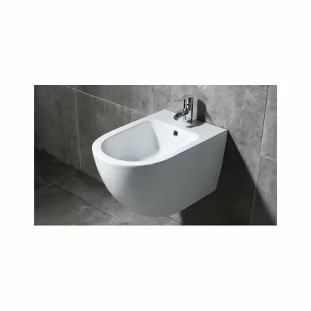 Bideu suspendat Rea Carlo Mini oval alb lucios [3]