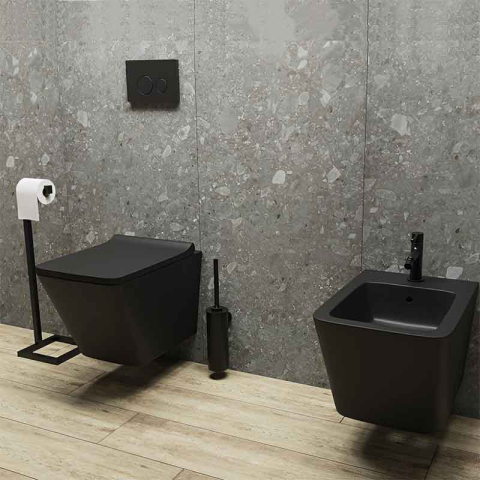 Bideu suspendat Spectrum, Lima, cu fixare ascunsă, 34 x 48.5 cm, negru mat [1]