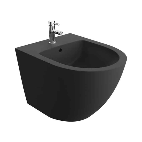 Bideuri - Bideu suspendat Spectrum, Sierra Black, cu fixare ascunsă, 36.5 x 49 cm, negru mat