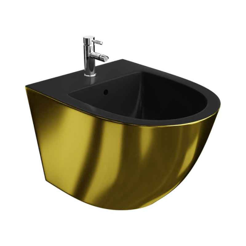 Obiecte Sanitare - Bideu suspendat Spectrum, Trendi Gold Black, cu fixare ascunsă, auriu-negru
