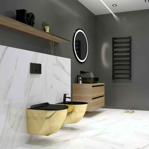 Bideu suspendat Spectrum, Trendi Gold Black, cu fixare ascunsă, auriu-negru [2]