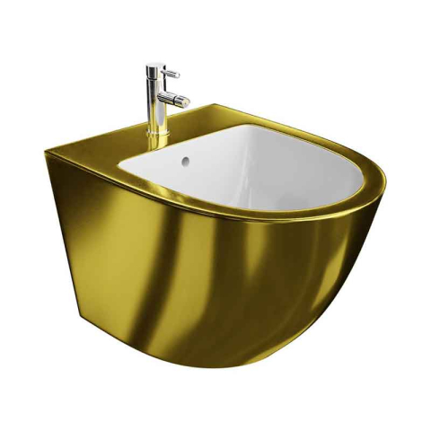Bideuri - Bideu suspendat Spectrum, Trendi Gold White, cu fixare ascunsă, 36.5 x 49 cm, auriu-alb