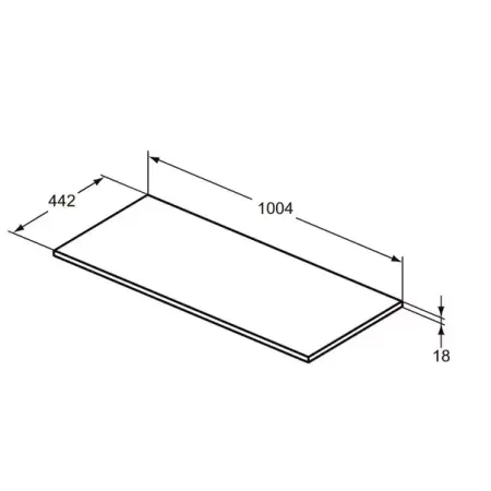 Blat pentru lavoar alb Ideal Standard Connect Air fara decupaj 100 cm [3]