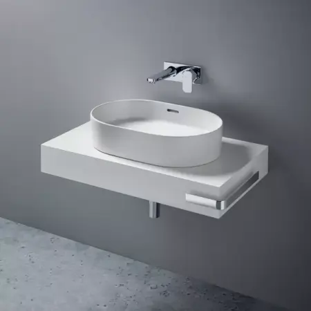 Dulapuri de baie - Blat pentru lavoar Ideal Standard Adapto fara decupaj alb lucios 85 cm