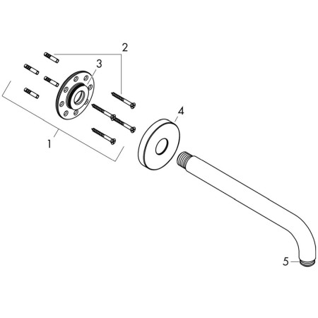 Brat de dus cu prindere pe perete, Hansgrohe, bronz periat [1]