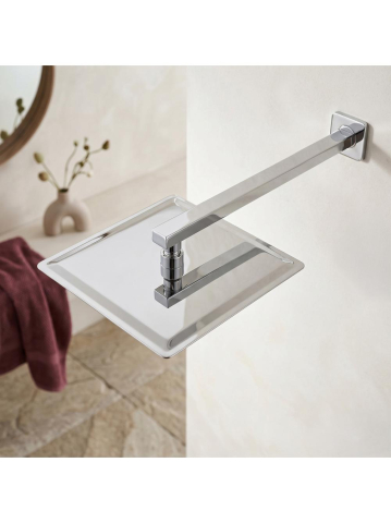 Brat de dus patrat Rea JS-9022 crom 405mm inox montaj perete [6]