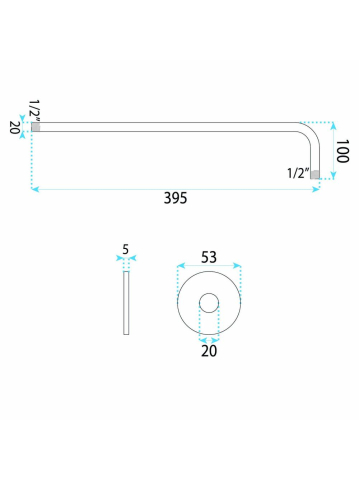 Brat dus rotund Rea JS-9021 40cm auriu periat inox montaj perete [8]